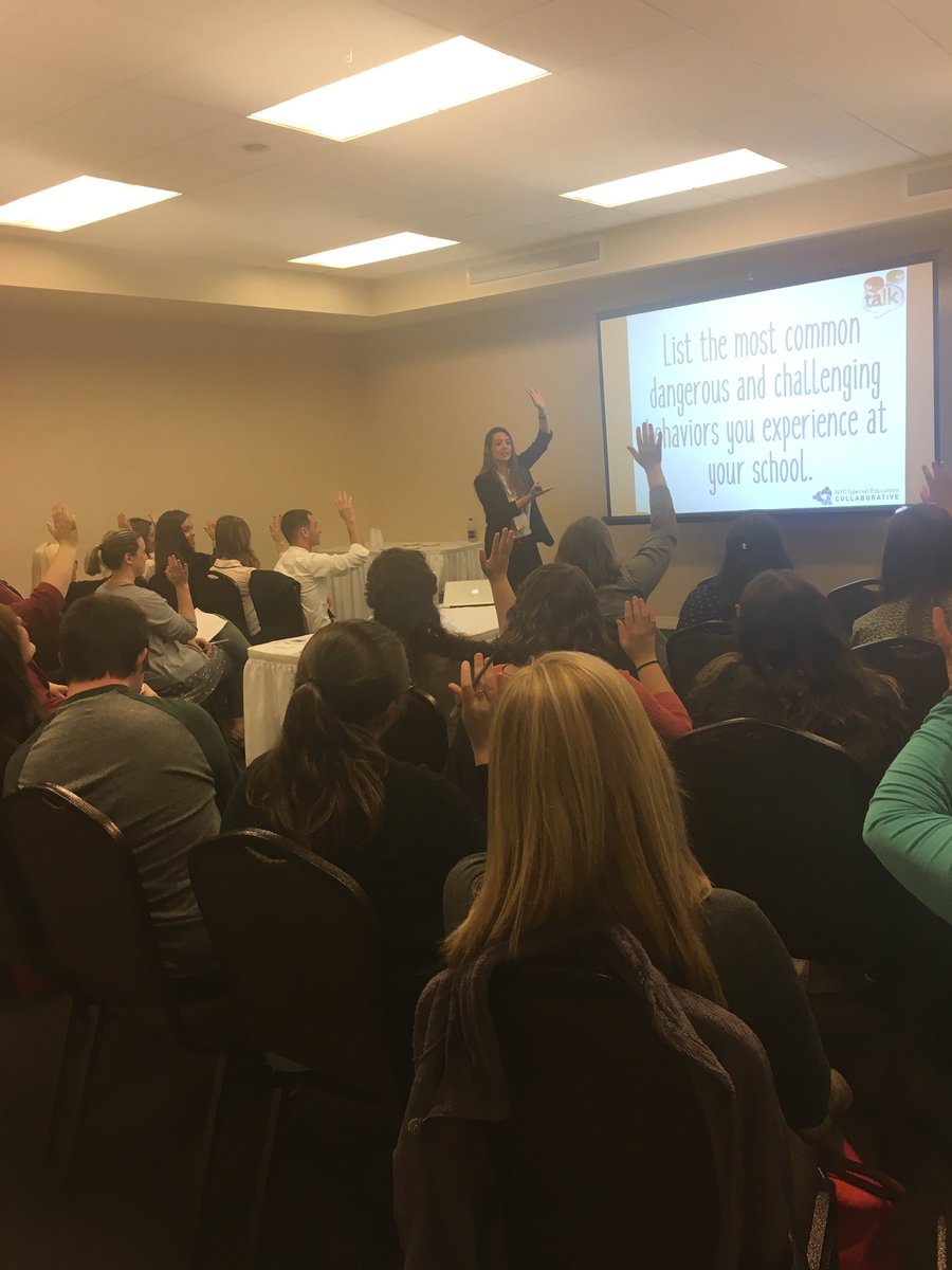 InclusiveEdNY's tweet photo. Megan is facilitating her session to a packed room at the #NYSCEC Conference #verbaldeescalation #specialeducation #coteaching @MeganOhlssen https://t.co/2Xovxu26Lj