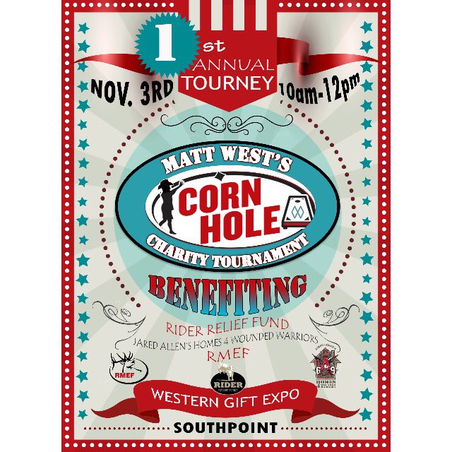 VEGAS! Nov 3 during the <a href="/PBR/">PBR</a> World Finals come help me support @RiderReliefFund <a href="/RMEF/">Rocky Mountain Elk Foundation</a> &amp; <a href="/JAH4WW/">JAH4WW</a>