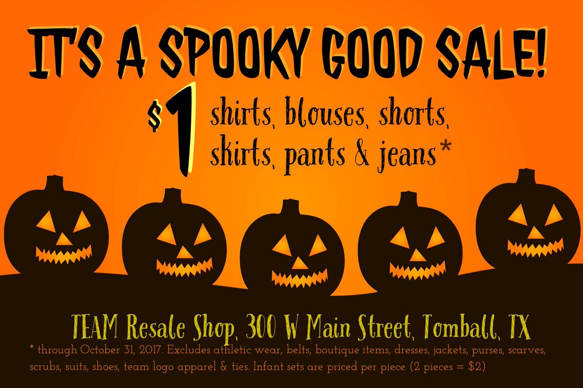 teamtomballtx's tweet image. Come in for our #spooktacular $1 sale!