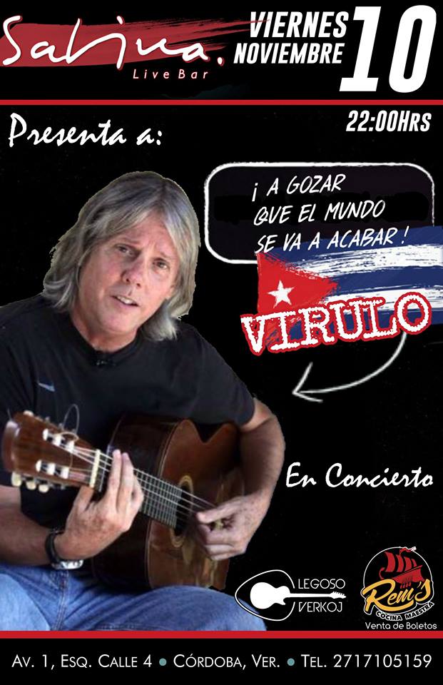LegosoVerkoj's tweet photo. @RevistaVeracruz NOVIEMBRE 10 #Virulo 🇨🇺 en @SabinaLiveBar #CordobaVer Inf.2717105159 #HumorCubano #Orizaba #RioBlanco #Fortin RTxfa https://t.co/jcGhptjLVw