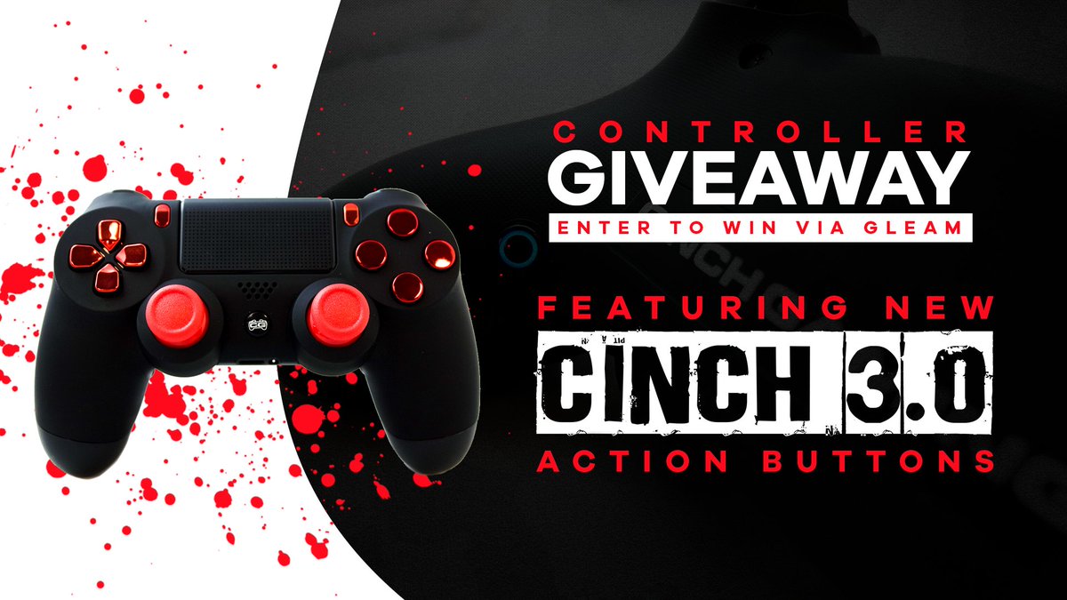 CinchGaming's tweet photo. NEW Cinch 3.0 Giveaway! 

Enter to win a @CinchGaming PS4 Controller featuring NEW 3.0 Action Buttons!

Enter here: https://t.co/y26IGX3bPR https://t.co/8l0zZEh8wU