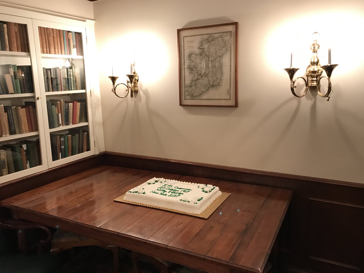 venetianblonde's tweet photo. Oh excellent. An anniversary cake for W.B. and George Yeats @YeatsStudies @TheNewSchool @GIHNYU 
All academic conferences should have CAKE. https://t.co/eXvC1ZzuE3