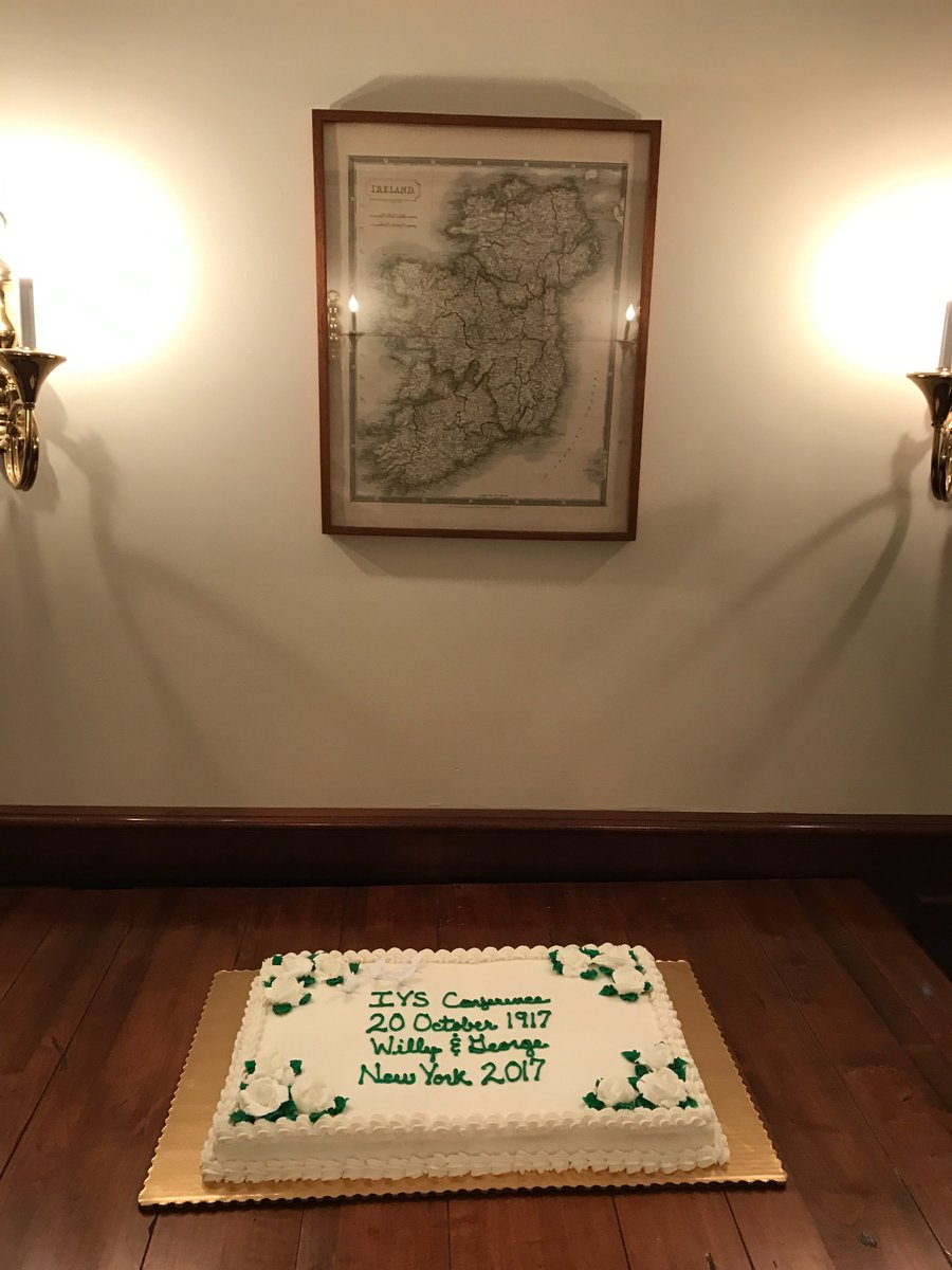 venetianblonde's tweet photo. Oh excellent. An anniversary cake for W.B. and George Yeats @YeatsStudies @TheNewSchool @GIHNYU 
All academic conferences should have CAKE. https://t.co/eXvC1ZzuE3