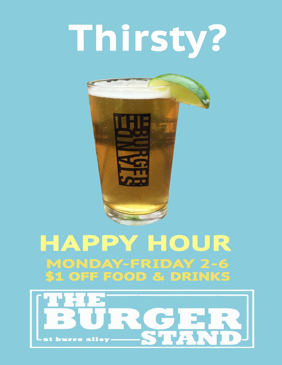 BurgerStandABQ's tweet photo. Tastiest happy hour in town! Stop by for a burger and a beer! #burgerstandbyme @riobravobrewing #livebold #abqfood https://t.co/vGfxnVxocb