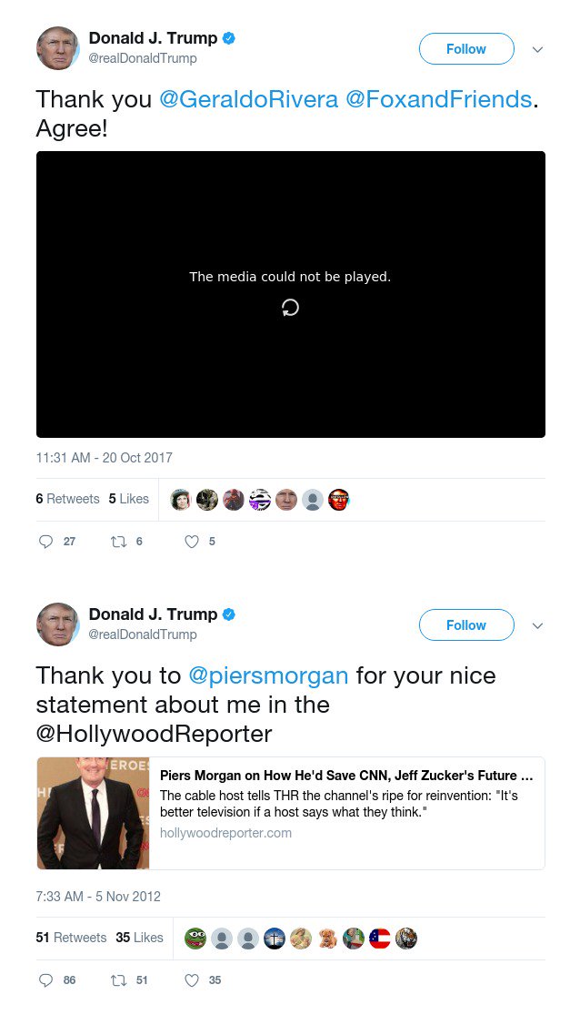 TrumpOfYore's tweet photo. According to me, the top tweet feels like the bottom one from November 2012. https://t.co/q8uUdknOwW