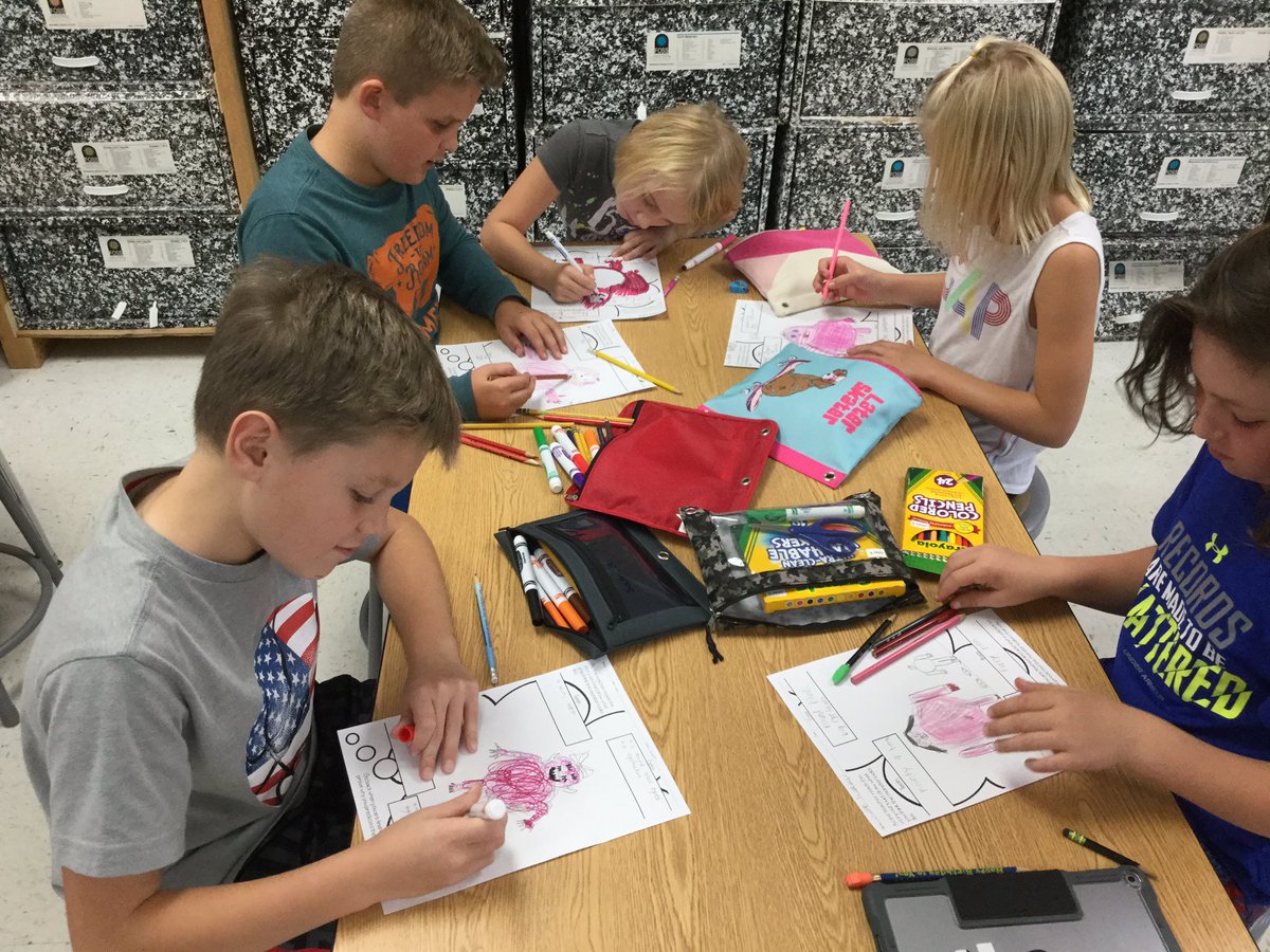 mradamsWSD's tweet photo. Listening to a story and making inferences based on clues in the text to draw the monster in the story! https://t.co/2YWMvWIKX4