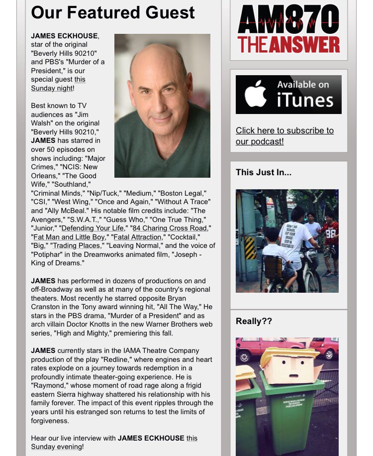 Tune into <a href="/krla870/">krla 870</a> this Sunday night at 10 pm and hear <a href="/JamesEckhouse/">James Eckhouse</a> talk all things #RedlineIAMA! #IAMAinREP #IAMA10