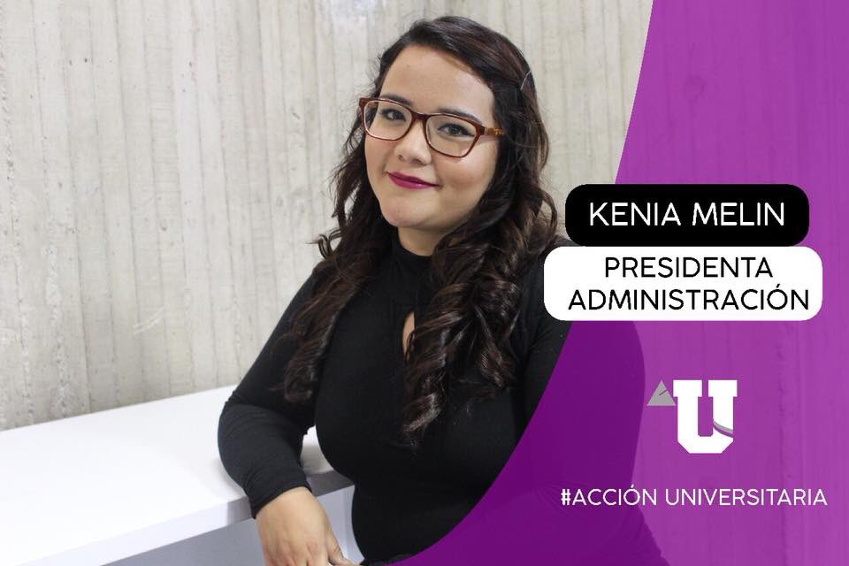 AccionU's tweet photo. Kenia Melin, estudiante de Administración y candidata a Presidenta de su carrera. 
#DavidSantana
#Satanás
#AcciónUniversitaria https://t.co/YSEffUo2Du