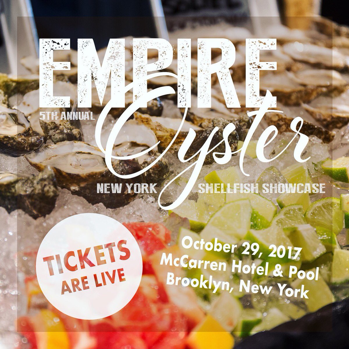 Tickets are live now for our 5th Annual “EMPIRE OYSTER - A New York Shellfish Showcase”.

More info and tickets: eventbrite.com/e/5th-annual-e…