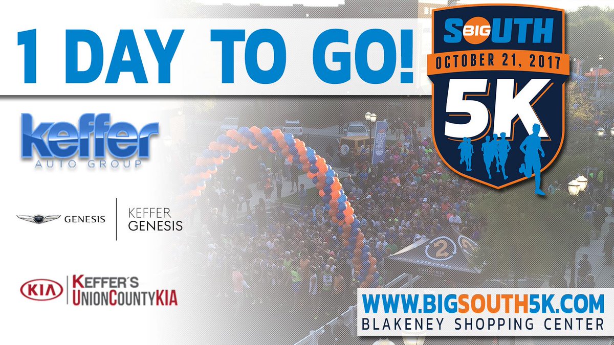 BigSouthSports's tweet photo. TOMORROW!

Still haven't signed up? Visit https://t.co/mYVv7WCY57 for details!

#BigSouth5K https://t.co/jWrQqJ8dIO