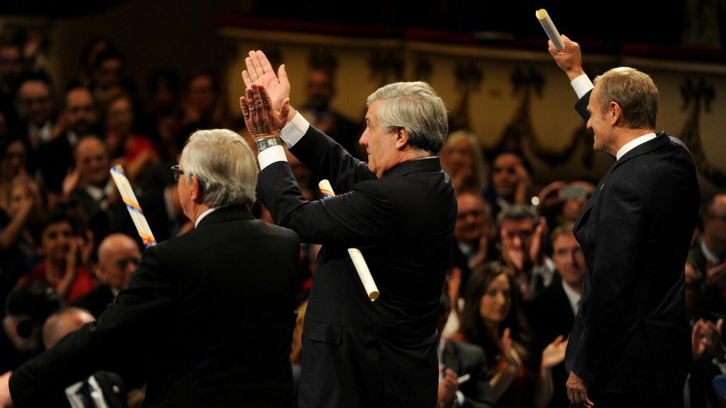 Antonio_Tajani's tweet photo. Ricevo questo premio con umiltà ed emozione.I premiati sono anche i 500 milioni di cittadini europei.#PremiosPrincesadeAsturias all'UE https://t.co/kBiL6SlJ4m