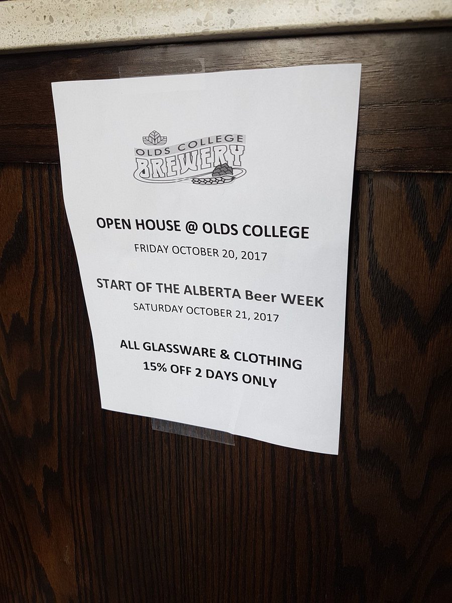 OldsCollege's tweet photo. Check out #ocopenhouse at @OCBrewmaster and take advantage of apparel & glassware sales! https://t.co/7MwAeX3hcH