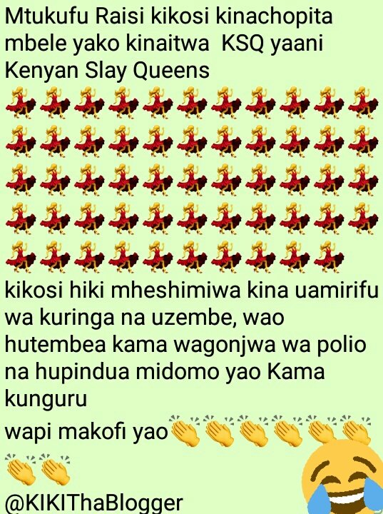 kikithablogger's tweet photo. How Kenyan Slay Queens celebrated #MashujaaDay Today #TunukiwaDaily #GotvShield @MpashoNews #TTTT
#Ingwe
#FridayBriefing @Tuko_co_ke https://t.co/QnE2rHh2rR