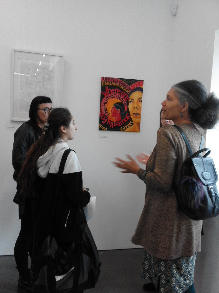 ADArtworks's tweet photo. Visitors were lucky enough to talk to &amp; be inspired by artist Veronica Lindsay-Addy re her artwork Where Are You Really From? @rlindsayaddy https://t.co/X7dqii0awT