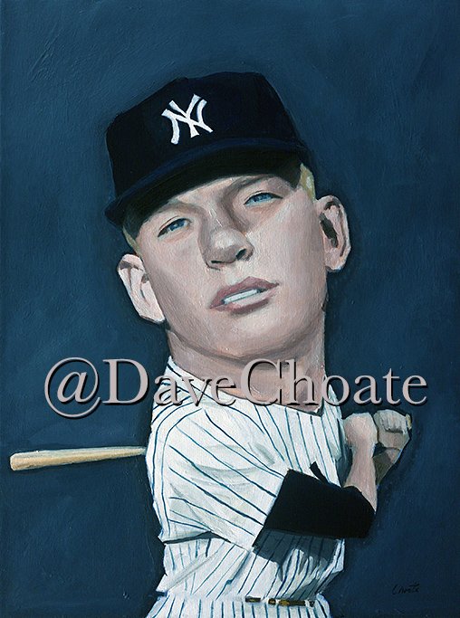 PAINTING. Happy Birthday, to Yankees legend, Mickey Mantle.   