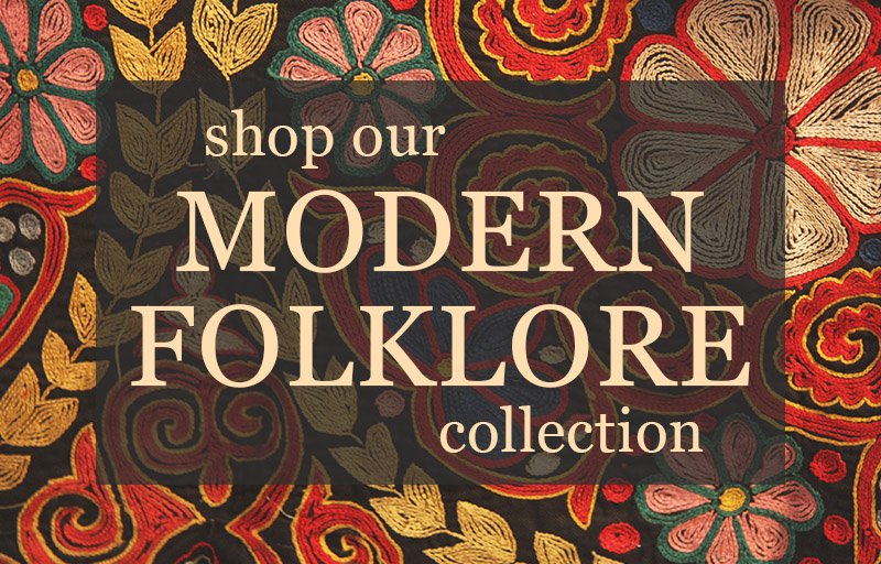 Moody paisleys, bright Suzani stencils, embroidery-like accents - shop our Modern Folklore Collection today >>> bit.ly/2hSvqaI