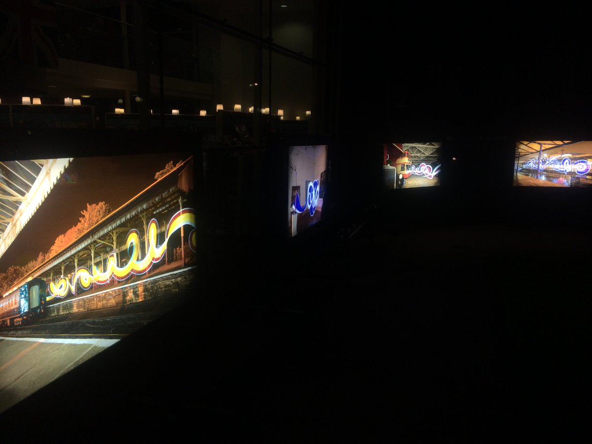 BuryArtMuseum's tweet photo. #EnlightenBury by Sola. Working with BAM Creatives he captured some of #Bury's popular spaces which are now on display in Gollipoli Gardens https://t.co/vRZziOQKxd