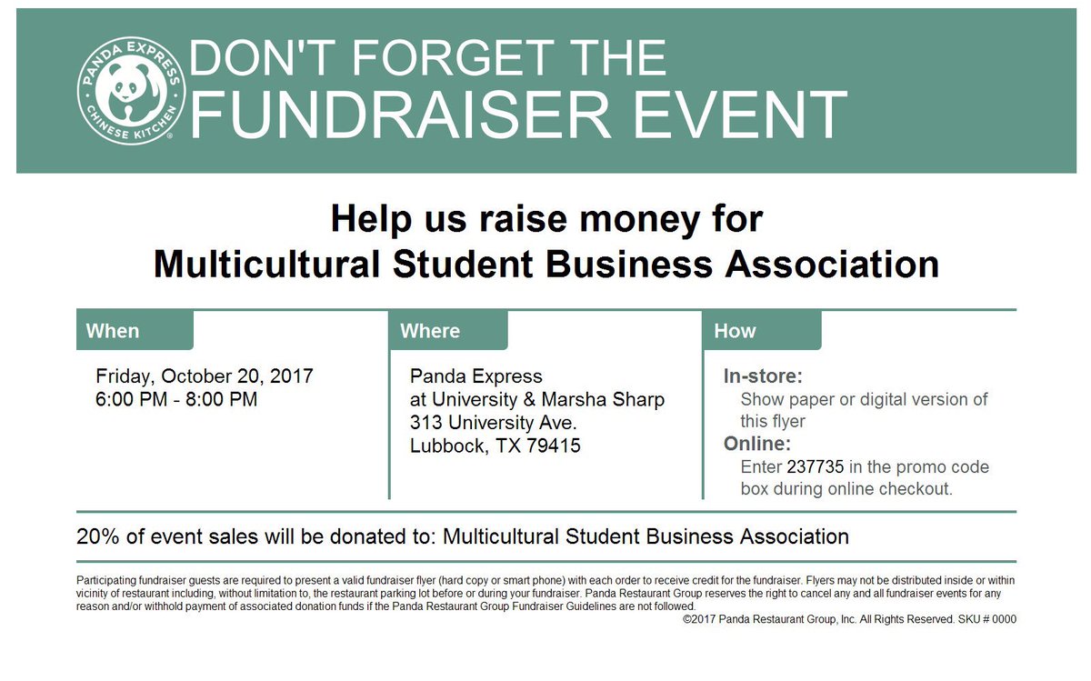 Join us TONIGHT at #PandaExpress from 6-8! Show this flyer at checkout to support you MSBA! #fundraising #MSBA