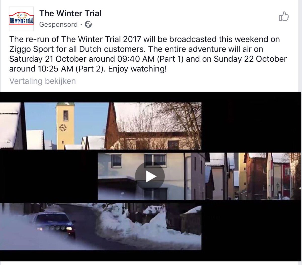#thewintertrail dit weekend op Ziggo sport met goed interview en beelden van <a href="/DeltionRally/">Deltion Rallyteam</a> #trots #ookditisonderwijs