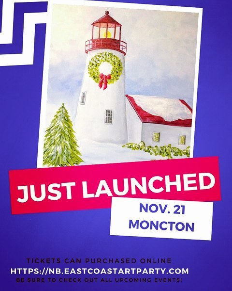 artpartyNB's tweet photo. Winter is coming! What better way to prepare for it than to paint this festive winter lighthouse scene?! Kick back, have a few drinks, and a https://t.co/t8aYrEft8q