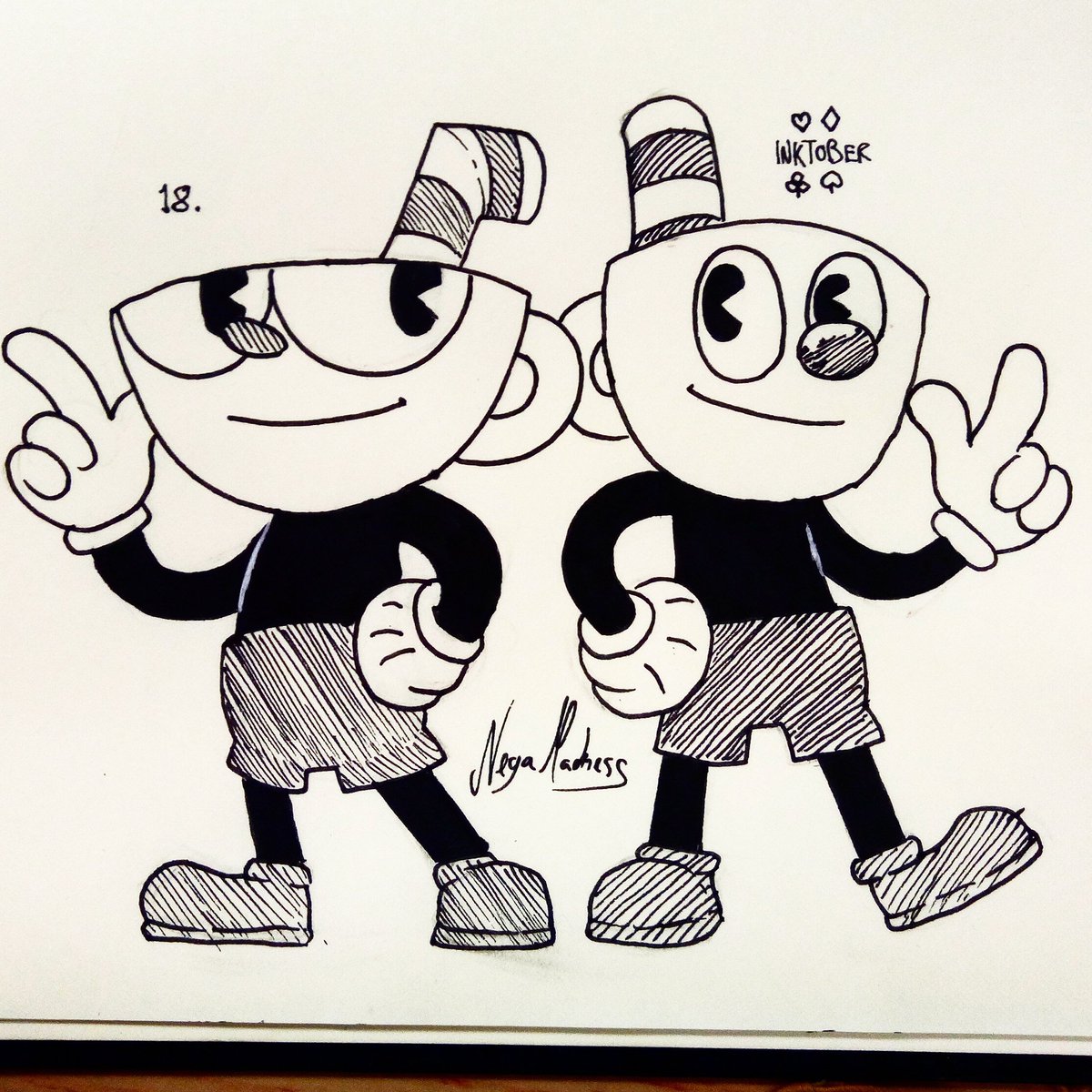 NegaMadness's tweet photo. Inktobers con retraso #DinosaurKing #HollowKnight #Cuphead #EndlessOcean2 #Inktober #inktober2017 #INKTOBER17 @TheArtBond https://t.co/TxryVsArAf