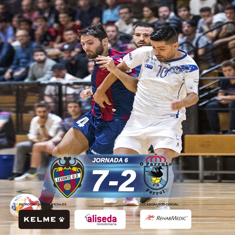 ligaprimefutsal's tweet photo. ⏰¡FINAL en Levante!

@LUDfutbolsala 7-2 @oparrulofs 

#LNFS #FutsalHeart 💙 https://t.co/NCDzfXXY7y