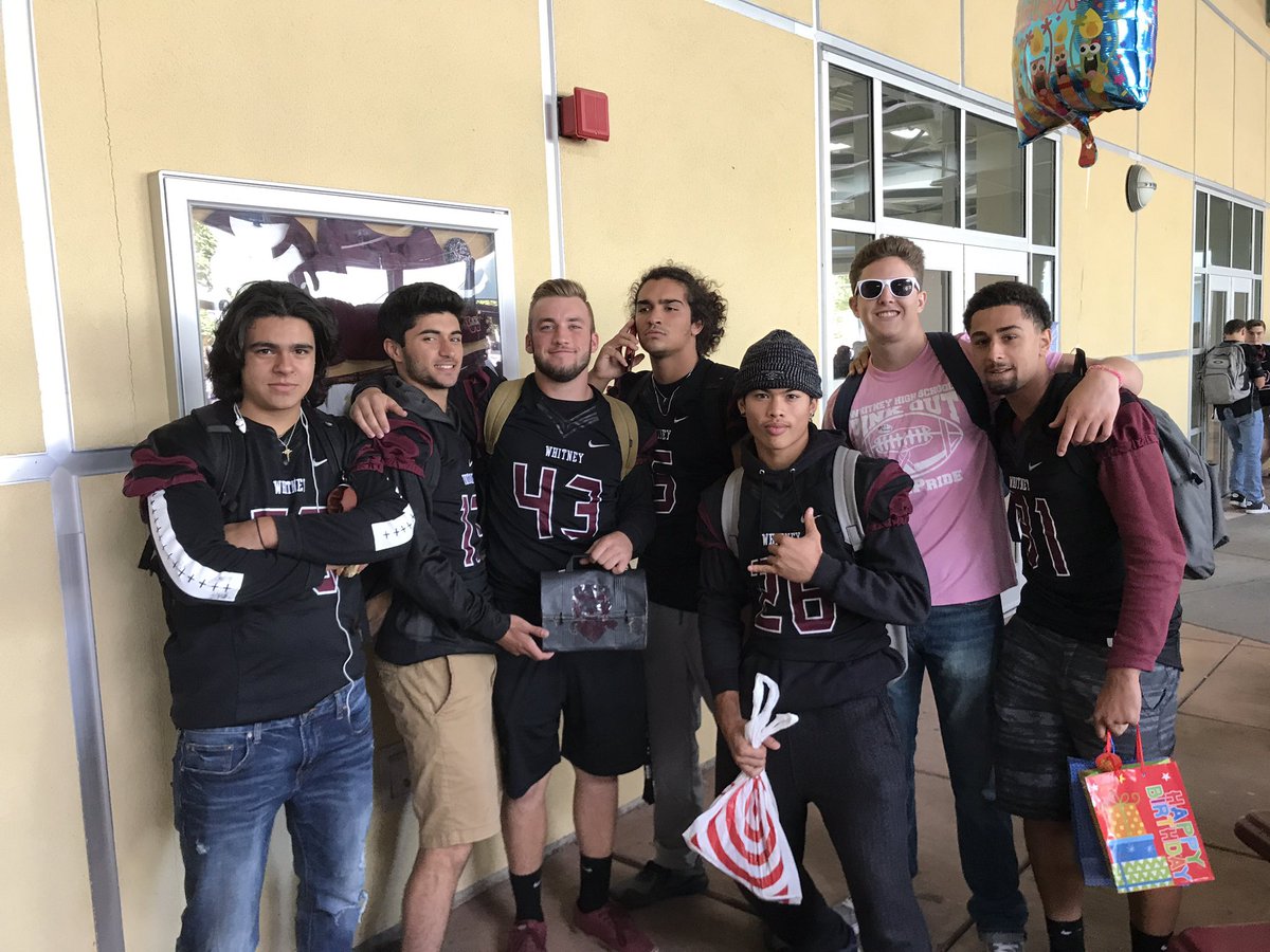 whscatfootball's tweet photo. Senior DL @Samuel_Salva_ with the lunchbox! #RespectTradition #OneWhitney https://t.co/mxnUbw1vdN