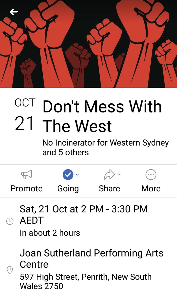 #DontMessWithTheWest Today 2pm RSVP
 facebook.com/events/3524196…
53/?ti=as <a href="/GladysB/">Gladys Berejiklian</a> #NoSocialLicence #NoIncinerator