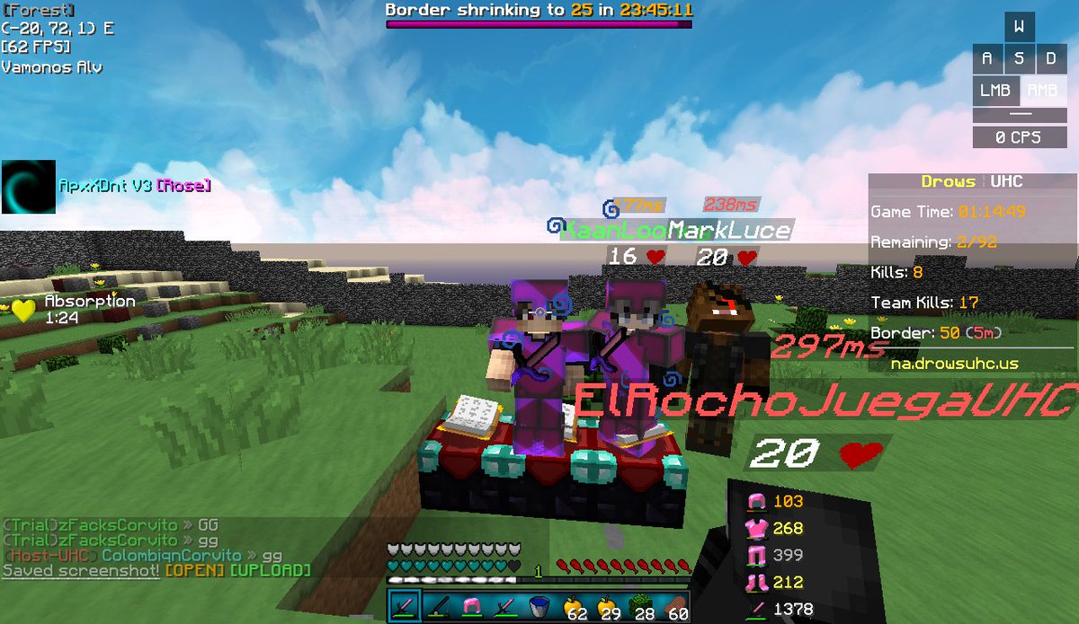 TeffoGg's tweet photo. GG #WIN28 Reddit @DrowsUHC
TO2 W/ @KqnnUHC En el minuto 30 todavia (le hice carrito)
Fire Aspect y prote 3 :) https://t.co/tQq6pv5z0E
