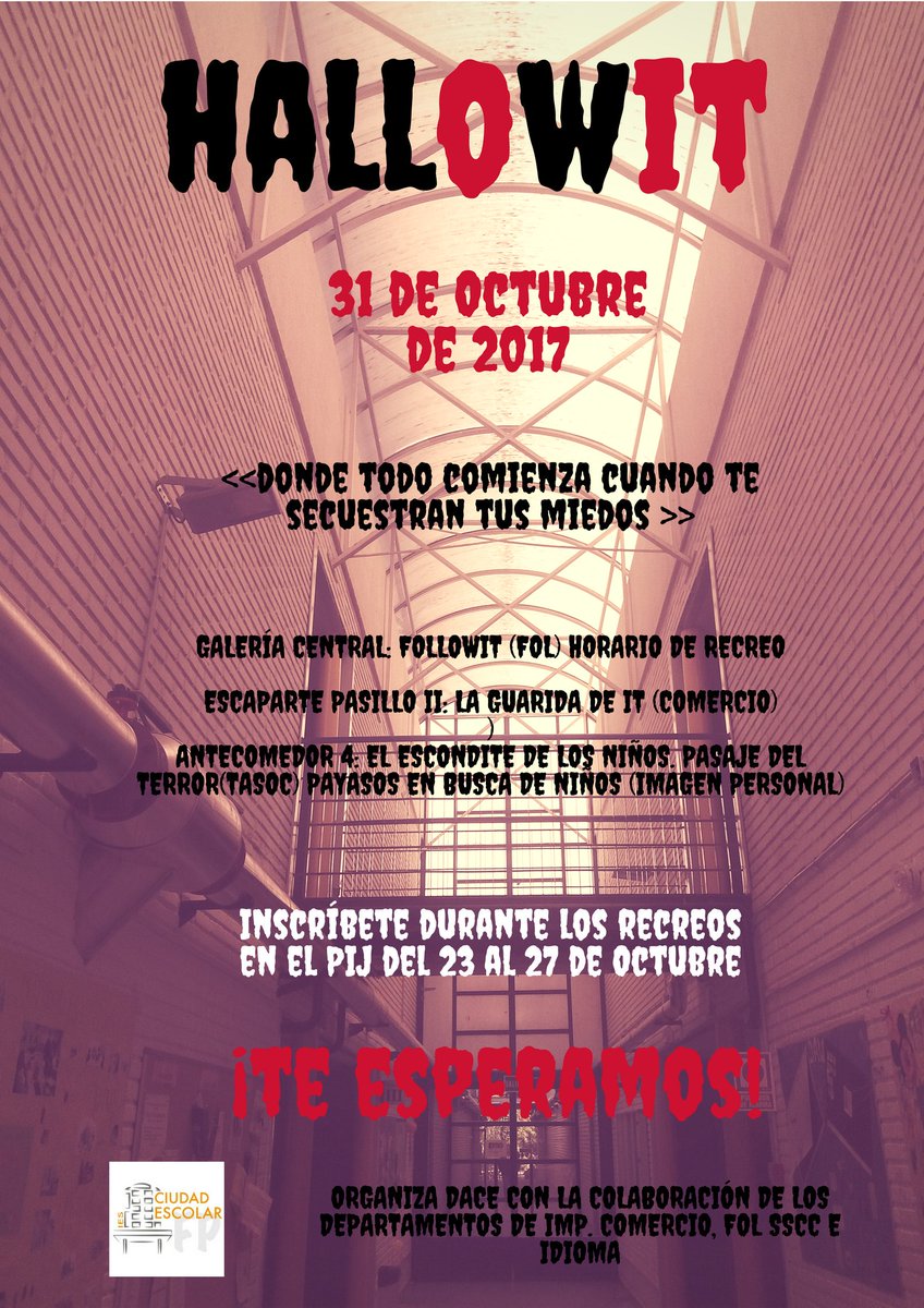 MKDIGITAL__HUGO's tweet photo. Aquí os dejo mi cartel de Hallowit!! #gvec #marketingdigital #iesciudadescolar #itishalloween #hallowit https://t.co/P3ENPN0kLb