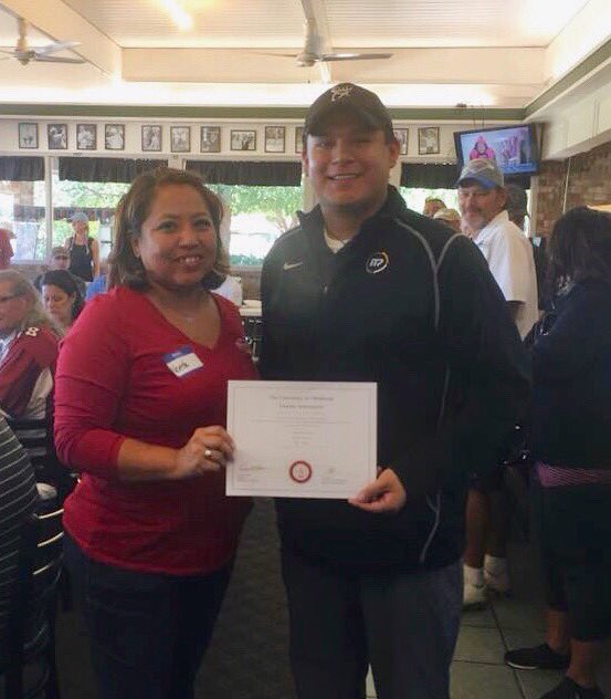 ou_aias's tweet photo. With F. Browning Pipestem’s grandson Kingston. Mr. Pipestem’s name will be added to the Oklahoma Memorial Union stone plaza in Spring 2018. https://t.co/dtHPPGORGR