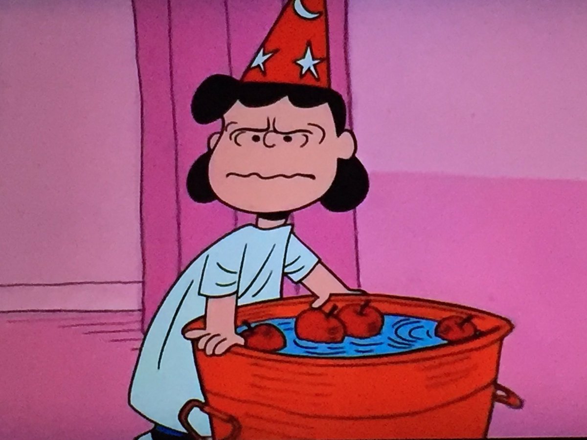 CartoonClubCC's tweet photo. "Yeah, Lucy, you should be good at this. You have the perfect mouth for it." #postburn #prebob #applebobbing #peanuts #charliebrown https://t.co/TT9fQoI8Fo