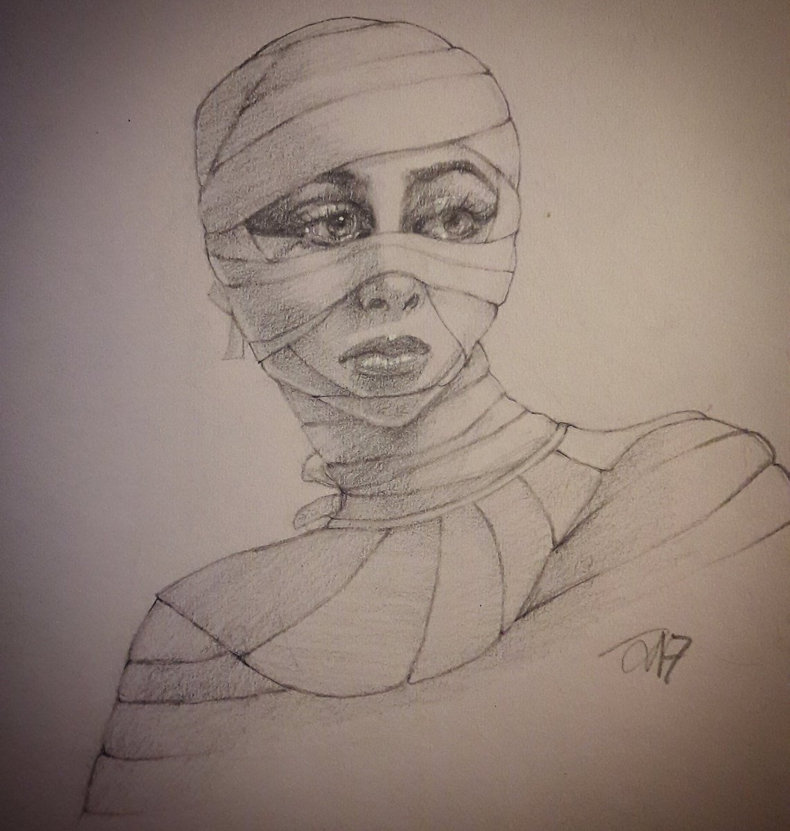 Jessica__Perner's tweet photo. Day 20 of Strange-O-Ween #mummy @strangedreamsart #sdsac #darkart #strangeoween #art #drawing #sketch #halloween #drawtober #drawlloween https://t.co/plaVScgPas