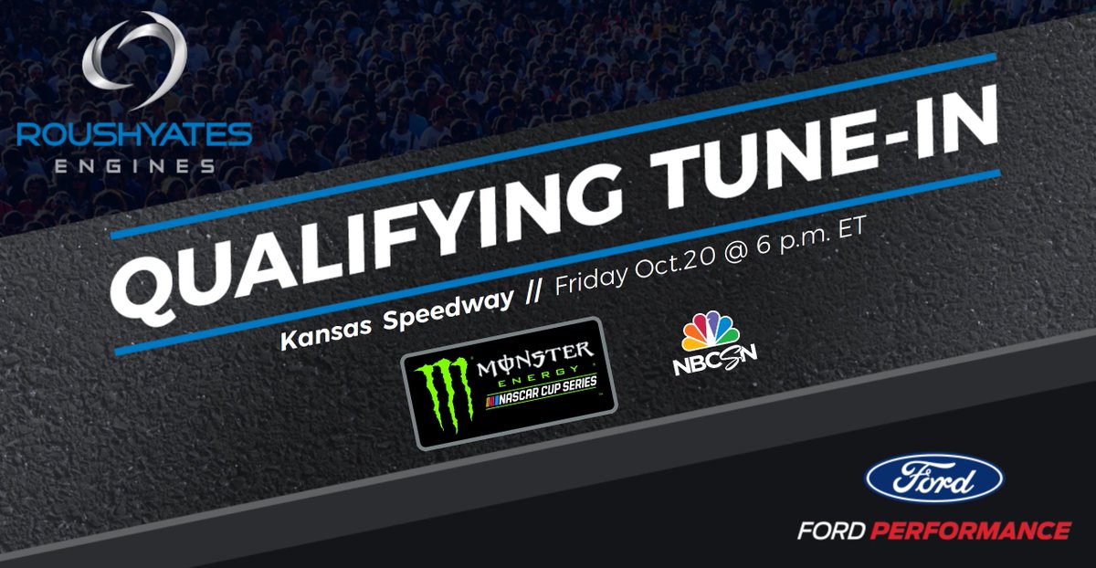 roushyates's tweet photo. Qualifying at @kansasspeedway is coming up soon!
Tune in to watch our @FordPerformance teams fire up their FR9 EFI engines. #RYEPower https://t.co/nrJdwUVzUJ