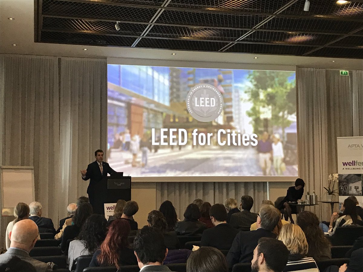 Thank u Kay Killman MD at <a href="/GBCIEurope/">GBCI Europe</a> great overview of #LEED &amp; other GBCI's rating systems! Great launch in #Italy @ #wellference yesterday