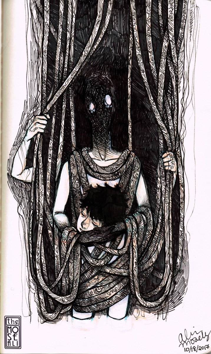 TheMoseali's tweet photo. Inktober #18: Don't Lose Your Head | #inktober2017 #inktoberday18 #horrorart #halloweenart #inkdrawing https://t.co/VPGmLh852k