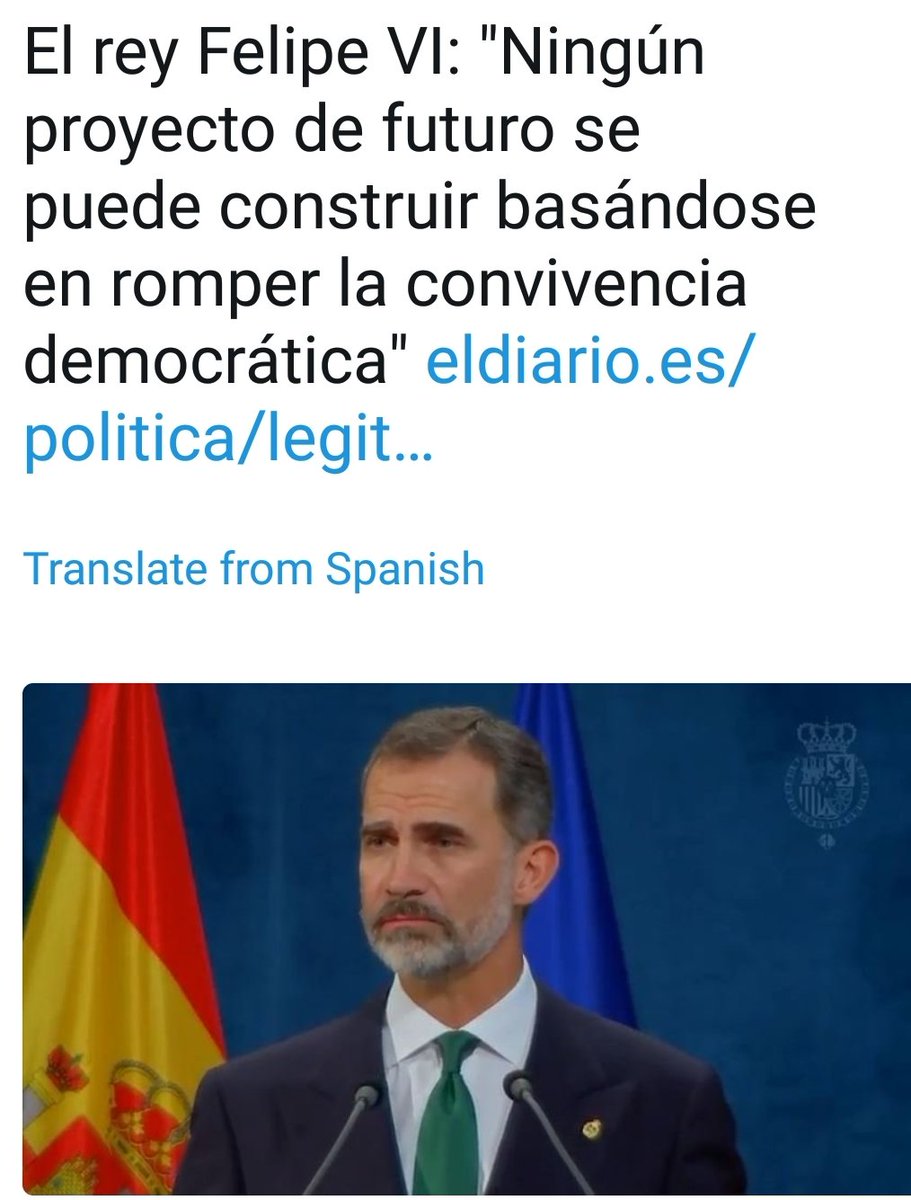 MainatJM's tweet photo. Pocas cosas hay más grotescas que un rey hablando de democracia.
Y es totalmente insultante en el caso de una monarquía impuesta por Franco. https://t.co/goZAjf0F2p