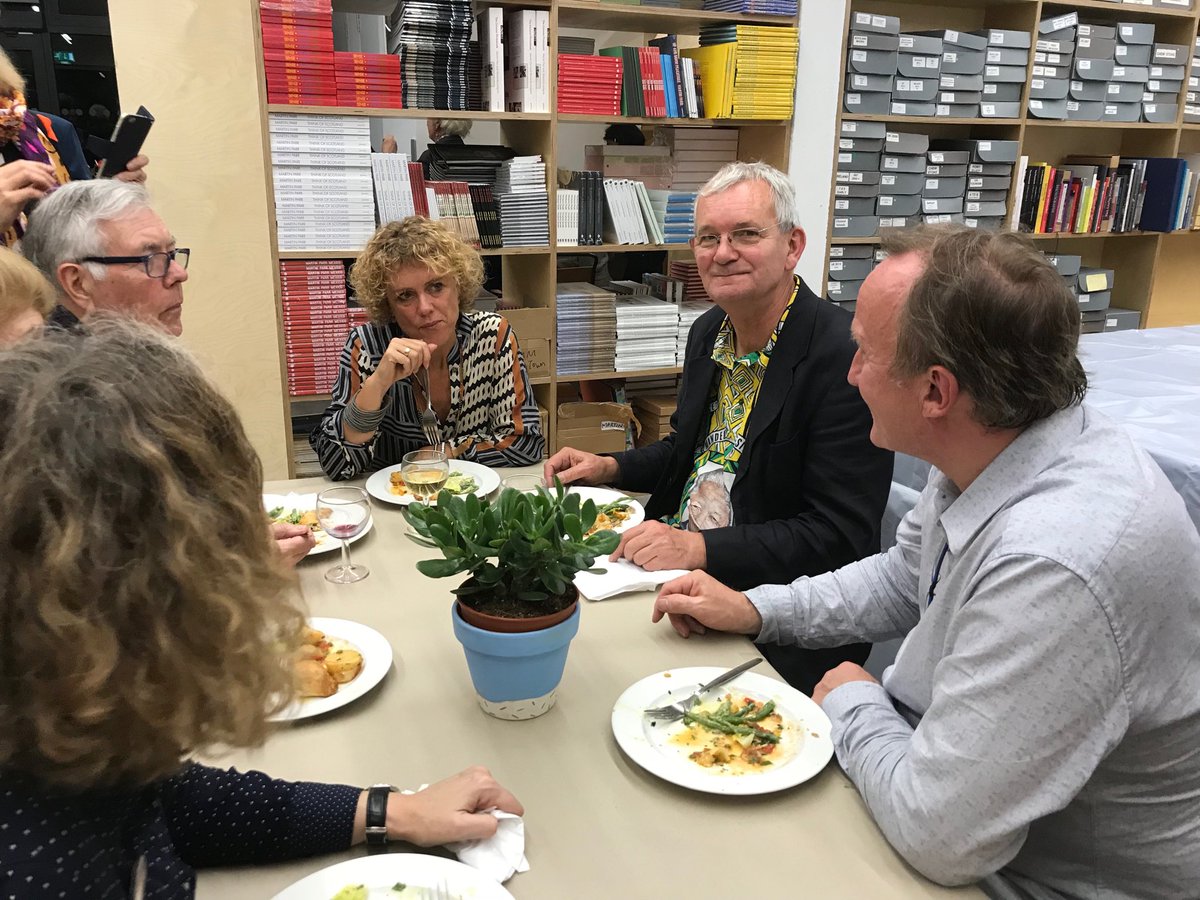 SproxtonAardman's tweet photo. Martin Parr and friends @ParrStudio launch of Martin Parr  Foundation at Bristol’s @paintworks_ https://t.co/AtocYtqR2e