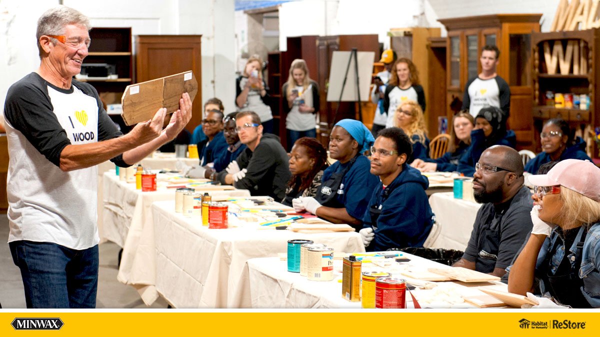 Bruce shared his wood finishing expertise at a workshop at <a href="/HabitatPhilly/">Habitat Philadelphia</a> ReStore. Check it out here! ow.ly/W2xh30g1Bk6