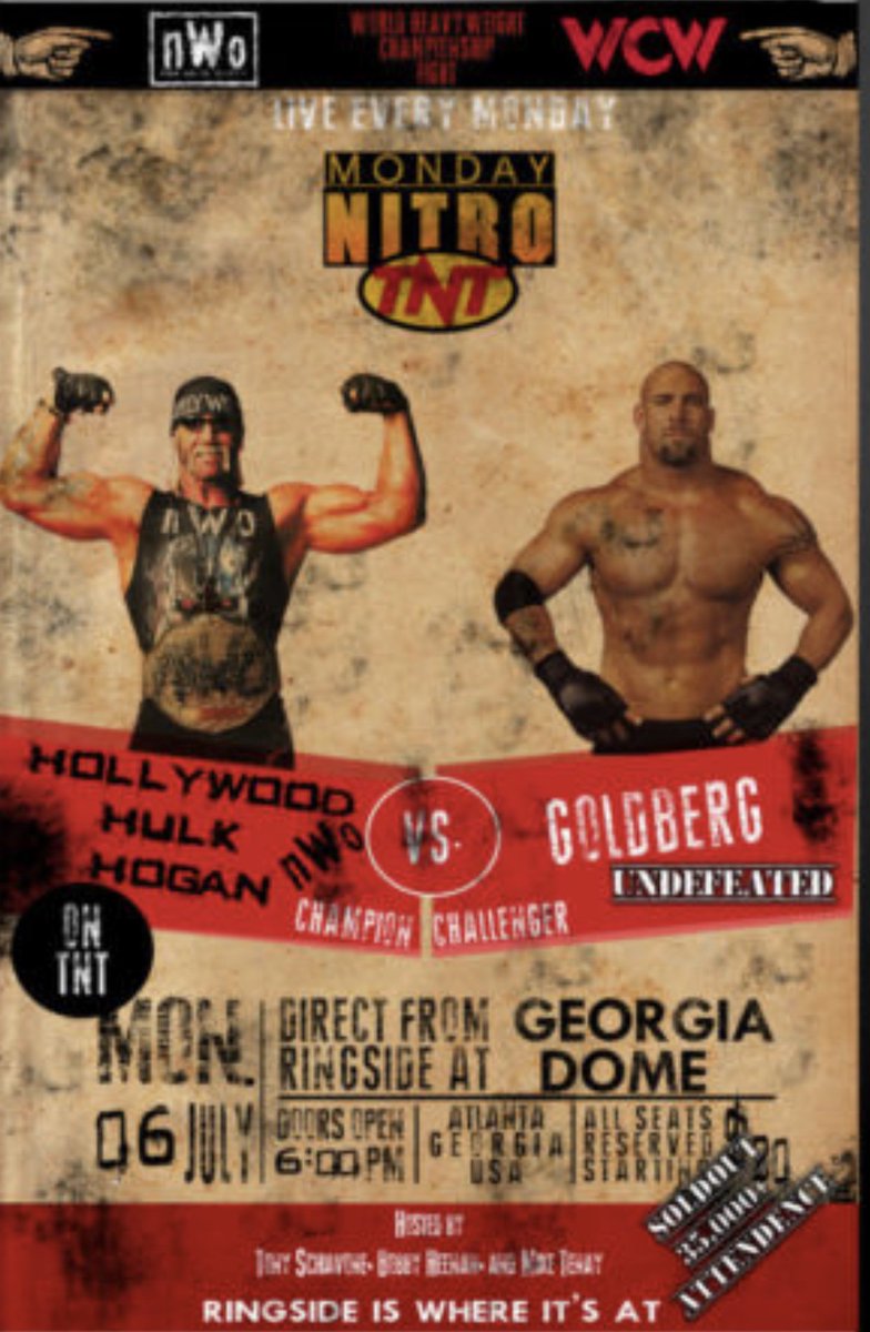 Hulkamania4ever's tweet photo. @HulkHogan Definitely Hollywood vs @Goldberg at the Georgia Dome in Atlanta. #FlashbackFriday #hoganflashback https://t.co/vhxJDiJEne https://t.co/WFU5nixUcv