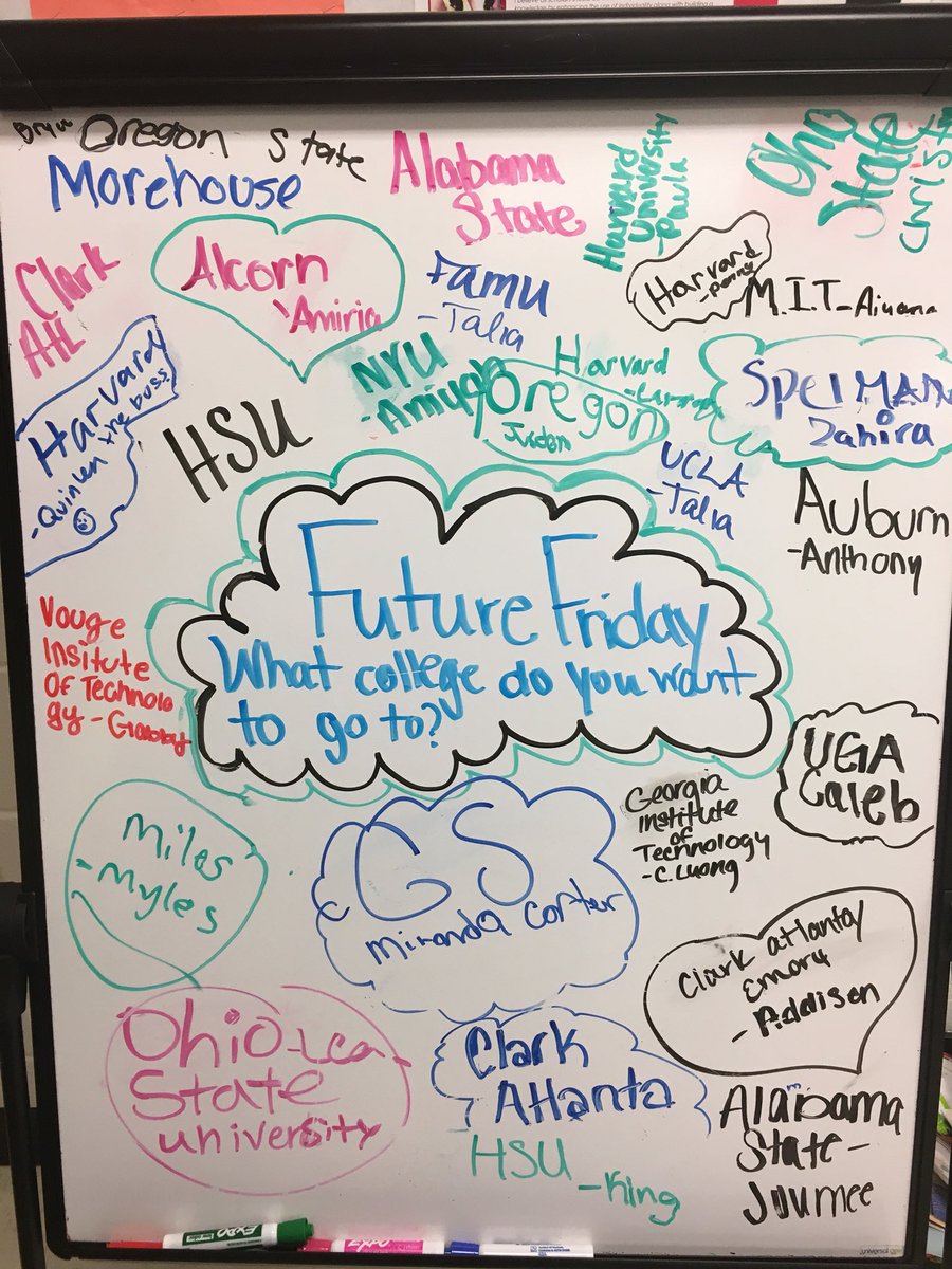 Google__Queen's tweet photo. “Future Friday!” @sims_ivyleague, our QOTD helps scholars to think about college NOW! #collegebound #educateNOW #AVIDelem #whyIwrite💡🎓✏️💭 https://t.co/ZtO807E62C