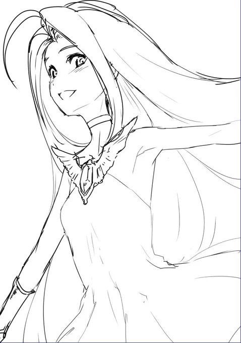 ルリアちゃん落書き。うろ覚えで描いたSDがあまりにもアレだったのでデトックスデトックス。 