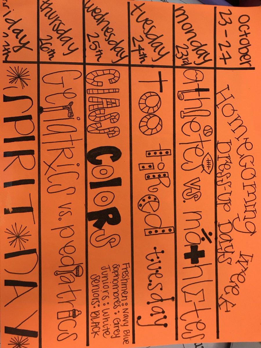 Start planning your outfits for homecoming week! <a href="/BullardKnights/">BHS Knights</a>