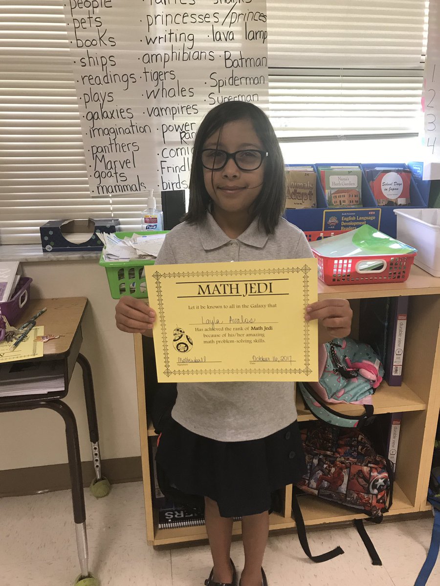 ms_honiball's tweet photo. Adelina and Layla are our Math Jedis this week! Who says girls aren't good at math? @VOEPanthers @CCPSk5math #girlslovemathtoo https://t.co/bVBWjlBXyb