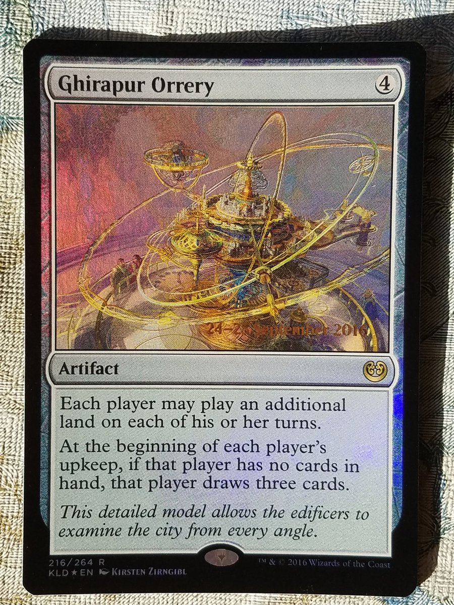 The latest in a long line of group hug artifacts. Empty your hand first to  take advantage of the card draw! #foilfriday #MTGKLD #MtG #edh