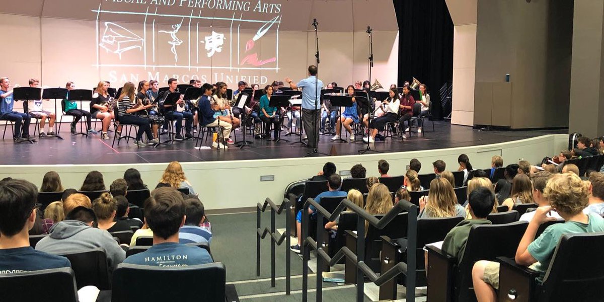 Pedagogical alignment in action. Smhs providing clinic on common tuning/rehearsal practices to the students of <a href="/DoublePeak_K8/">Double Peak School</a>