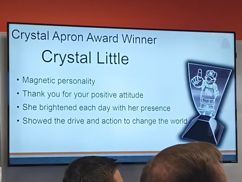 3917 D216 what an honor for me to our MASM Crystal super Congrats on earning the Crystal Apron award while in ASM Fundamentals! #SWBEST