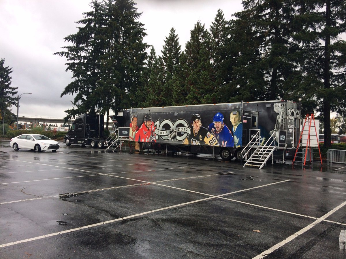 The @NHL is at Coquitlam Centre setting up for this weekends' NHL #CentennialFanArena! 🎉 https://t.co/qpY8VRMKty