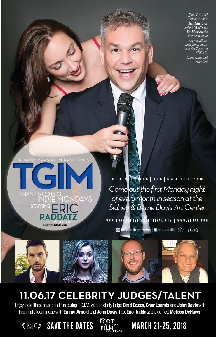 RocketLOUNGEFla's tweet photo. Save the date: @FortMyersFilm's next #TGIM is Nov. 6 w Brad Cozza, John Davis &amp; Char Loomis https://t.co/sZkaRbQpuV https://t.co/mglYJwCUSK