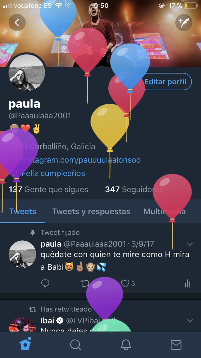 Paaaulaaa2001's tweet photo. muchísimas gracias otro año más, Twitter❤️❤️❤️😋😂🙈 https://t.co/TTj6GFGIxb